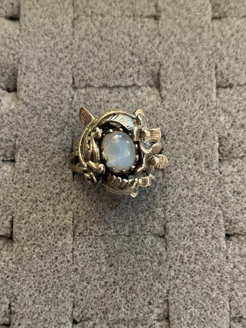 NEW Vintage Sterling Silver Ring Sz 5 Handmade Moonstone Bob Stringer Y2K $250